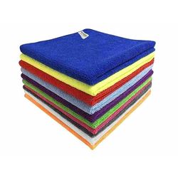 Softspun Microfiber Cloth(340 GSM) - Thick Lint & Streak-Free Cloth For Car/Bike Cleaning (Multi-Color, 10 Pieces)